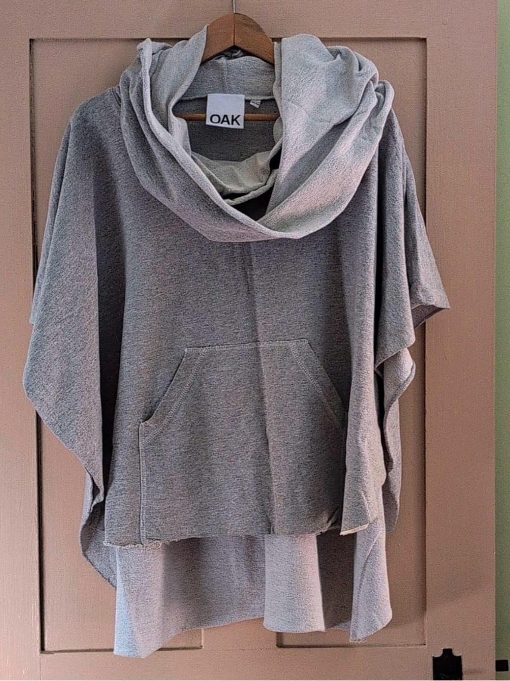 OAK Light Gray Cowl Hooded Poncho Sweatshirt